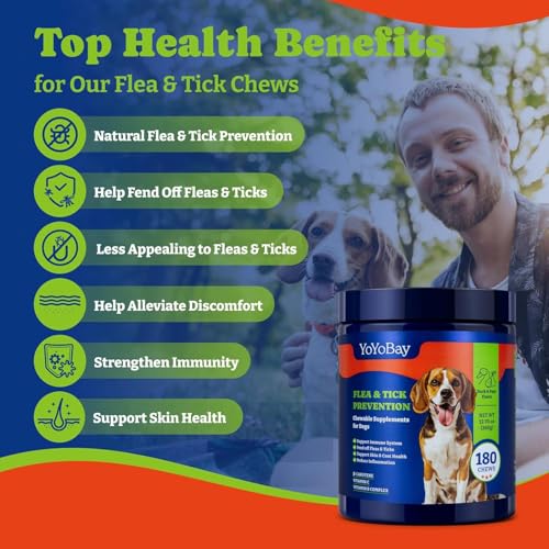 Image of Flea and Tick Prevention for Dogs Chewable - Duck & Pear Flavor - Dog Flea and Tick Treatment Chewable, Natural Defense- Dog Immune Support Supplement, 2 Pack