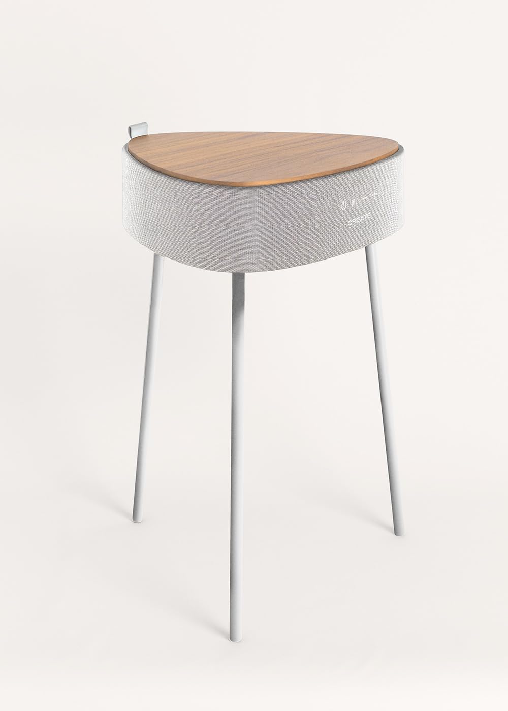 CREATE / Speaker Table 180 / Mesa Altavoz Madera Natural/Sonido unidireccional 180º. Bluetooth 5.0. Cargador inalámbrico. 5h de autonomía. Formato MP3. WMA y WAV.