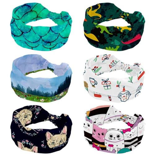 Bandeaux larges pour femme élastiques turban cheveux yoga sport lot de 6