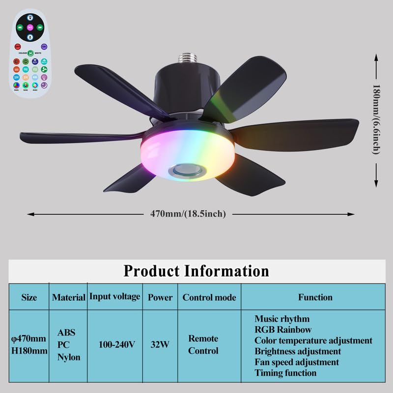 Ventilador de techo con altavoz Bluetooth integrado para refrescar y ambientar 6