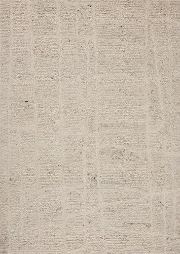 Image of Loloi Magnolia Home by Joanna Gaines Jones Oatmeal 9'-3 inch x 13' Area Rug | Magnolia Home by Joanna Gaines JON-01 Approx. 9x13 Beige Living room Dining room Bedroom, Plush, Organic, Low-Pile, Area Rug