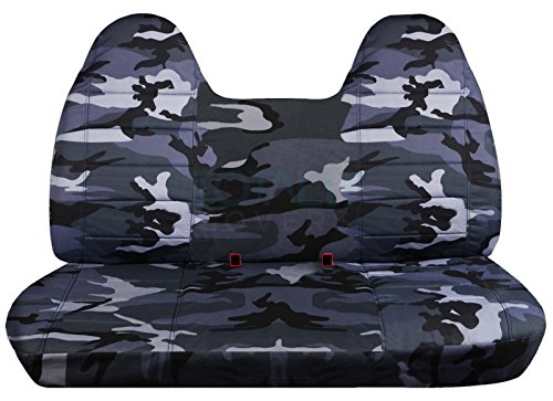 Totally Covers Compatible with 1992-1998 Ford F-150 F-250 F-350 Camo Truck Seat Covers (Front/Rear Solid Bench) w/wo Separate Headrests: Gray (16 Prints) F-Series F150 F250 F350