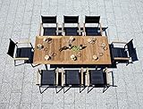 gruppo maruccia tavolo da giardino in alluminio e legno con 6 sedie set pranzo da giardino allungabile fino 2,10 metri sedie imbottite impilabili