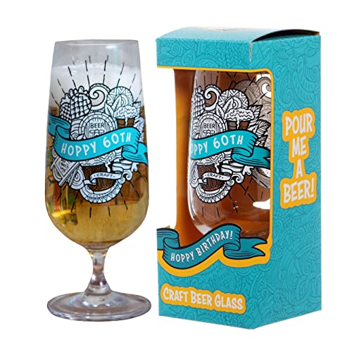 Boxer Gifts 60th Birthday Craft Beer Glass | Unique Glassware Gift for Him
