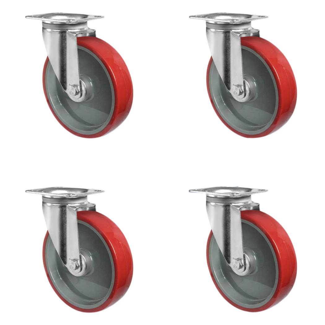 CASCOO SETSPSP200N2U6R1W Lot De 4 Roulettes Pivotantes En Polyamide