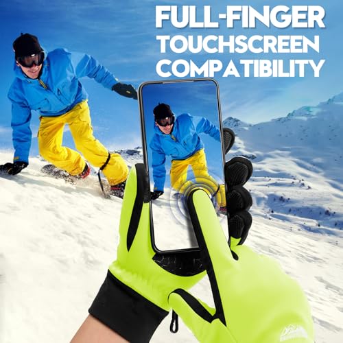 Image of Bruvoalon Winter Gloves for Women & Men, 3M Thermal Insulation, Lycra Fabric, Touchscreen, Anti-Slip