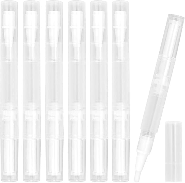 TANCUDER 10 PCS Empty Cuticle Oil Pen 3 ML Transparent Twist Pen Refillable Nail Polish Bottle Eyelash Growth Liquid Tube Cosmetic Container with Brush Tip for Lip Gloss Teeth Whitening Liquid Perfume