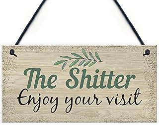 RED OCEAN Shabby Chic Welcome Bathroom Sign Funny Hanging Wall Door Plaque Friendship Gift
