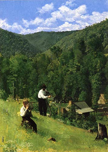 Peinture à l'huile Le fermier et son fils fait main sur toile pour salon