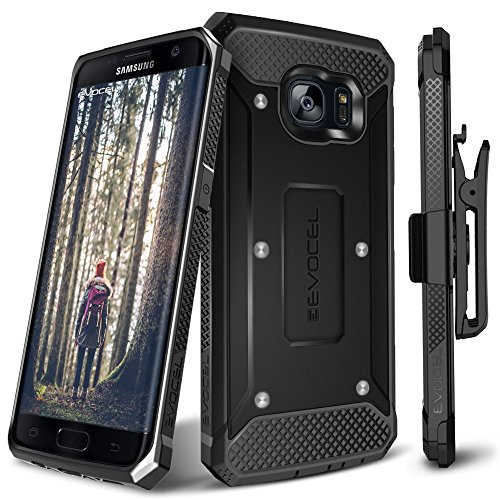 Galaxy S7 Edge Case, Evocel [Explorer Series] Premium Full Body Case with Rugged Belt Clip Holster for Samsung Galaxy S7 Edge (SM-G935 / 2016 Release), Black (EVO-SAMG935-ZZ01)