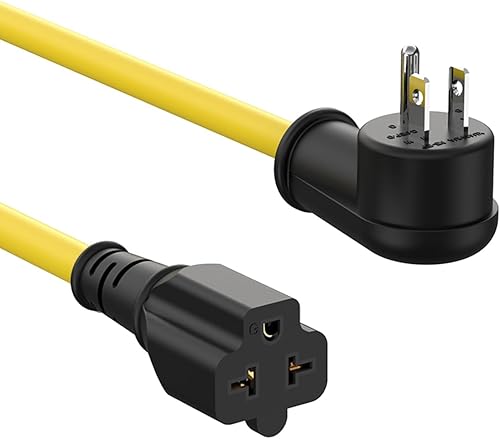 Miniatura 8 de Cable adaptador de enchufe doméstico de 1 pie de 12 AWG en ángulo recto de 15 amperios a 20 amperios, cable adaptador de enchufe de 90 grados Nema