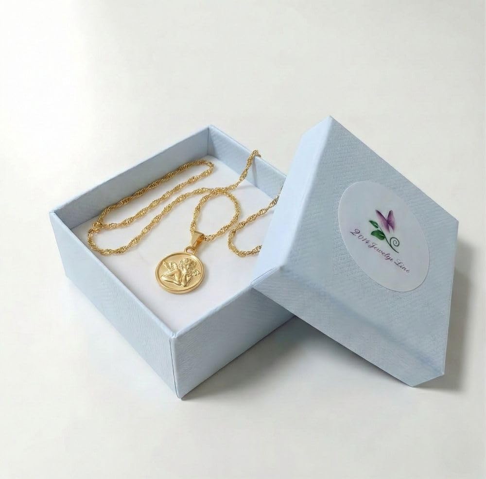 Collier - Enfant/Bébé - Médaille - Ange - Baptême - Plaqué Or Jaune 750/1000-40 cm
