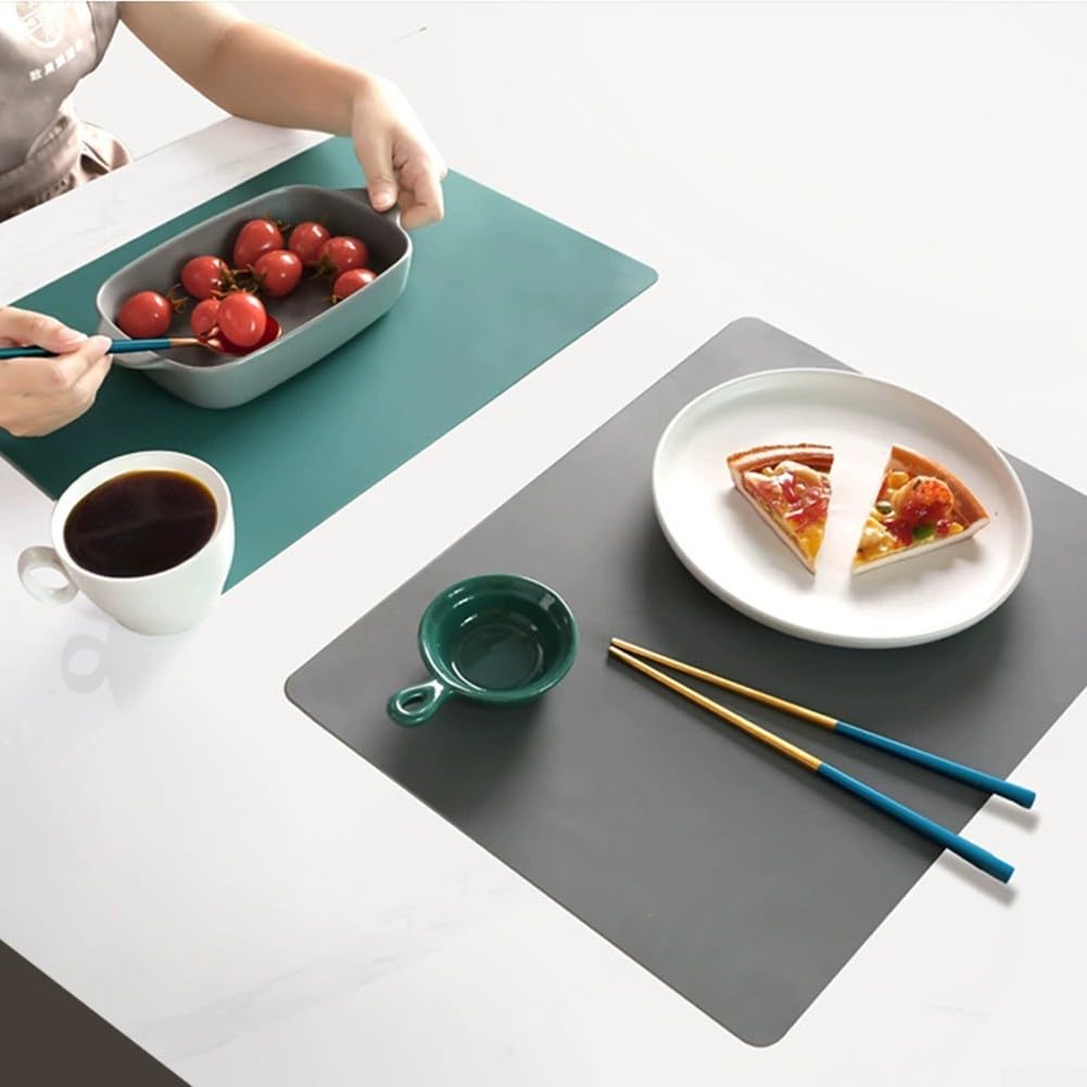 Tapis de Table en Silicone 40x30cm Anti-Dérapant(light white)
