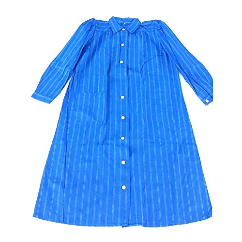 Camisón a rayas azul/blanco algodón hombres ejército sueco bata talla 40, azul