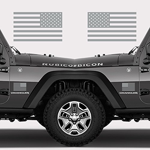 Subdued American Flags Tactical Military Flag Usa Decal 5"X3" (Glossy Grey) #TOP1