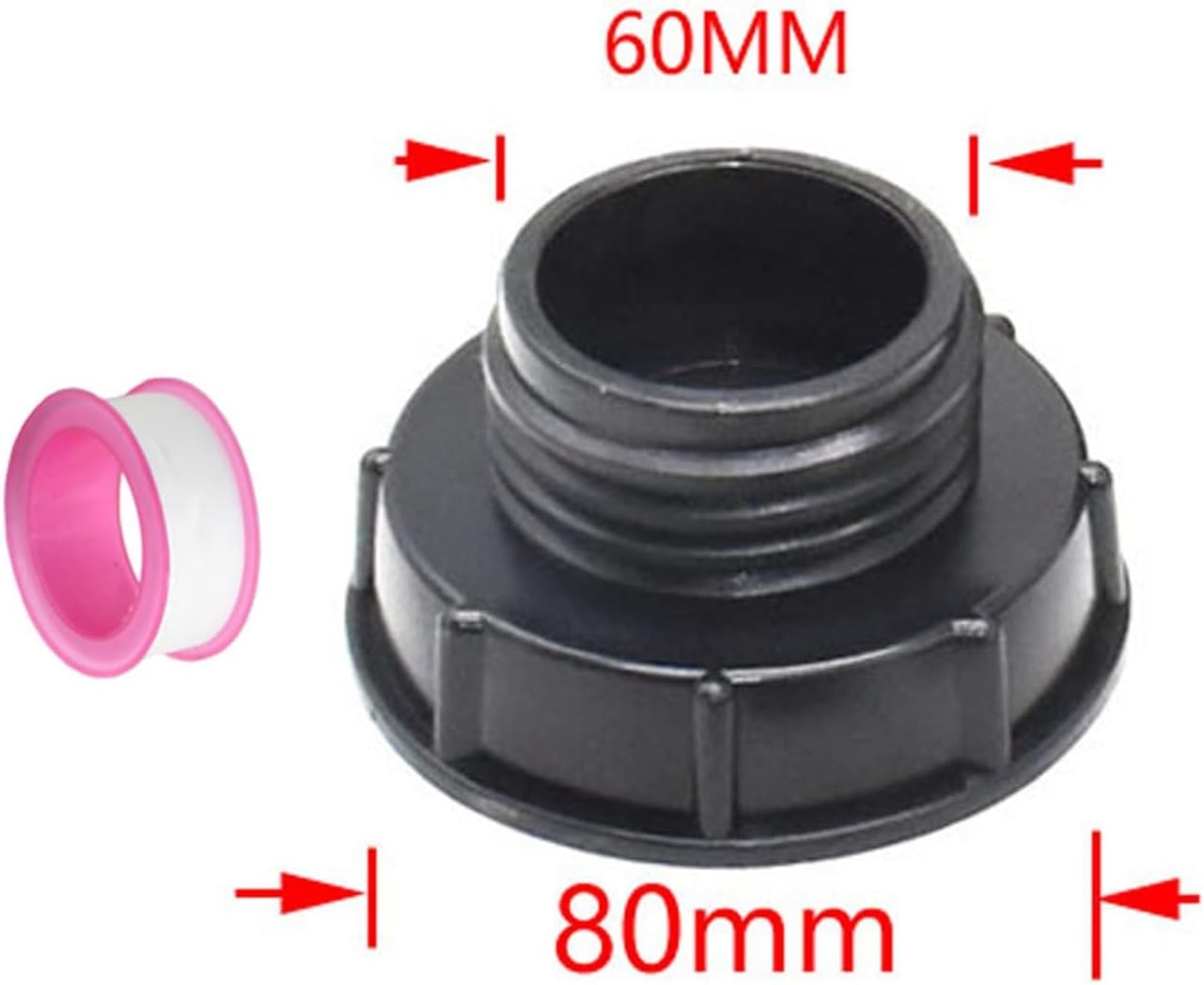 NALsa 1/2 3/4 1 Inch Thread S60 Adapter Tank Adapter Water Tap Connectors Valve Replacement Fittings 80 to 100mm Coupler 1Pcs (Color : 80 x 60)
