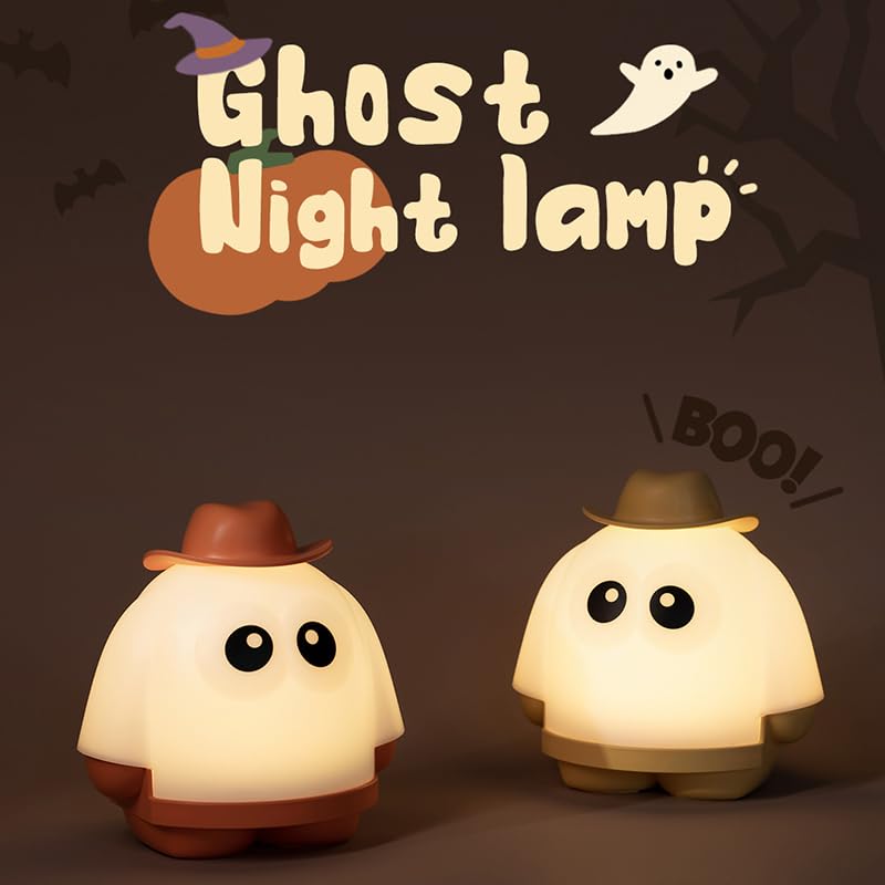 WANIDEA Ghost Night Light Ghosts Night Light Halloween Nihgtlight LED Rechargeable Night Light Suitable for Halloween Gifts and — view 6