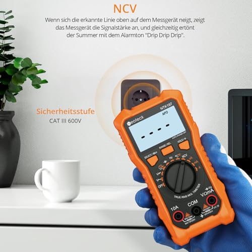 Neoteck Digital Multimeter Voltmeter 2000 Zähler Spannungsprüfer AC/DC Strom Spannung Widerstand...
