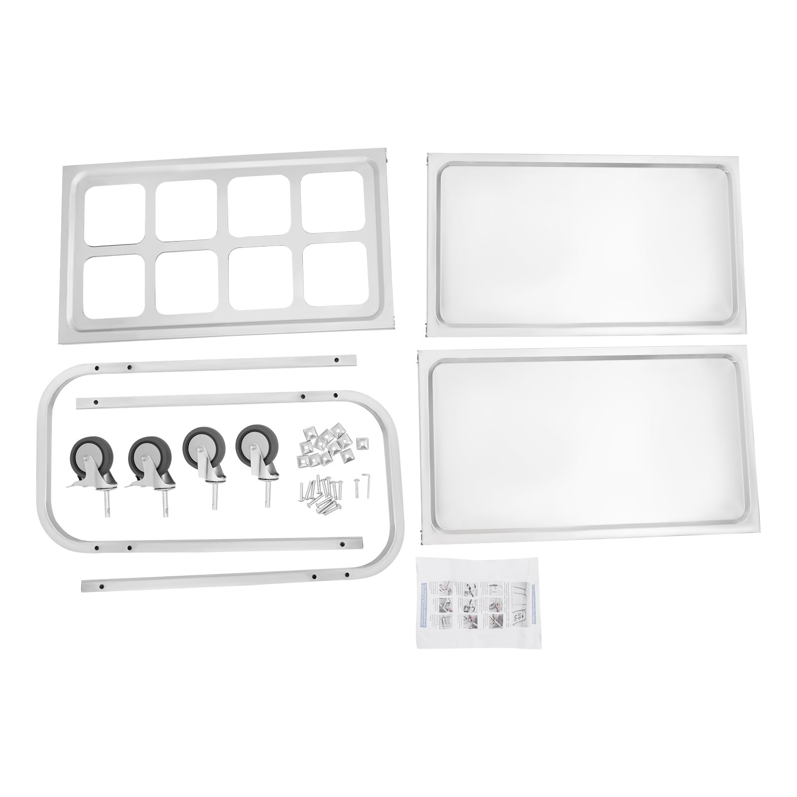 Carro de servicio de acero inoxidable 201, carro de servicio para especias, carrito de servicio con ruedas, para restaurantes, cocinas, restaurantes buffet, hoteles, 85 x 45 x 83,5 cm