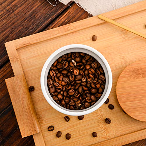 Lawei 2 Pack Ceramic Food Jar With Bamboo Lids - 10 Oz Ceramic Coffee Canister Airtight Storage Jars For Serving Coffee, Spice, Tea And More #TOP5