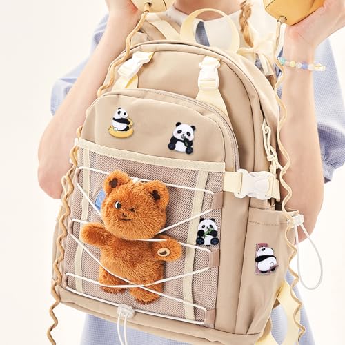Image of 6Pcs Cute Panda Pins for Backpacks Acrylic Brooch Pins for Women Cartoon Panda Bag Pins Aesthetic Badges Pin Lapel Pins Kawaii Accessories for Bags, Hoodies, Hats, Coats Christmas Gifts