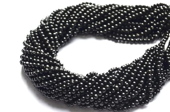 Tourmaline noire perles de 14 inch strand pour créer vos bijoux bien-être