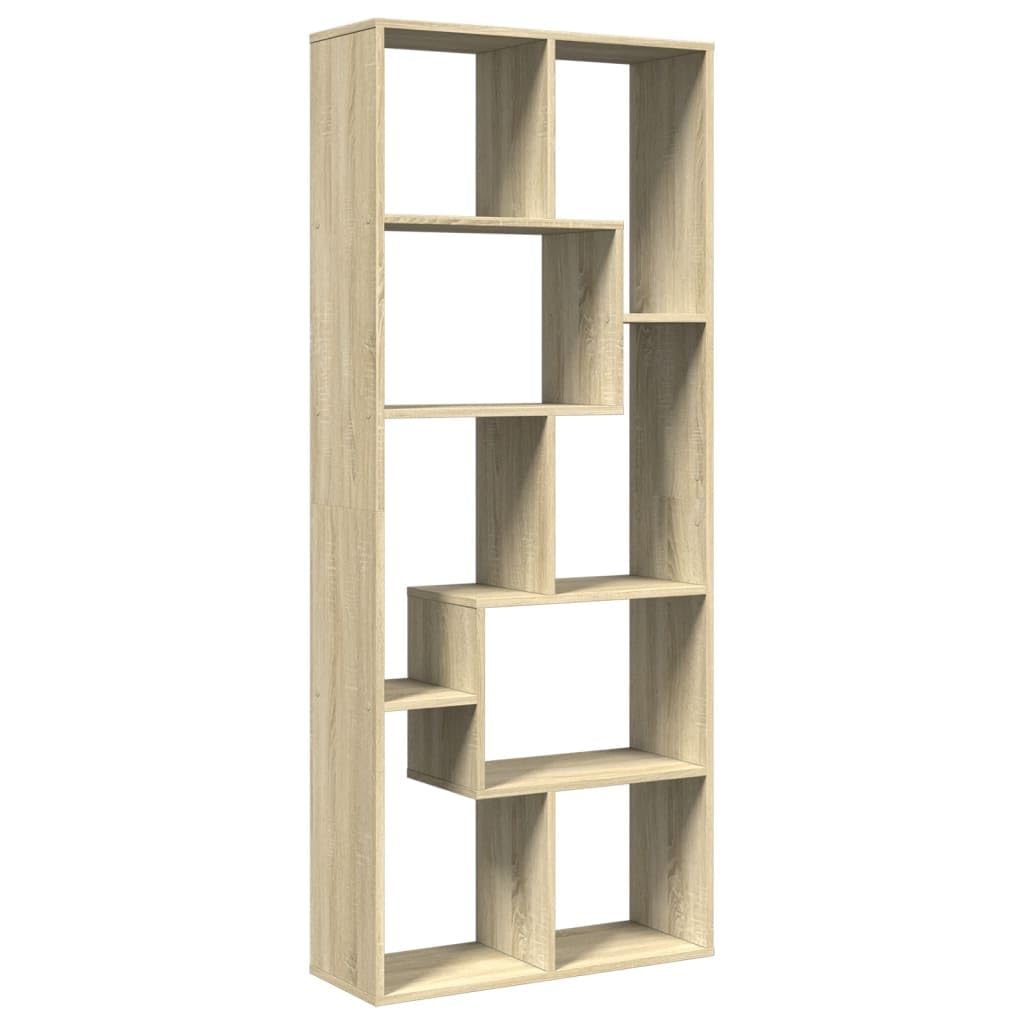Generisch Raumteiler-Bücherregal Sonoma-Eiche 67x25x161,5cm Holzwerkstoff,Möbel,Regalsysteme,Bücherregale Bücherschränke-858077