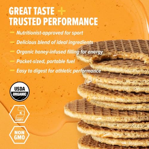 Image of Honey Stinger Organic Honey Waffle, Energy Stroopwafel for Exercise, Endurance and Performance, Sports Nutrition for Home & Gym, Pre & During Workout, 25.44 Ounces (Pack of 24)