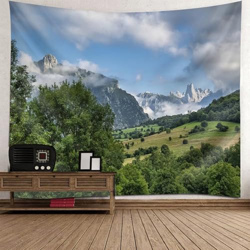 Tapisserie murale chambre enfant tissu nature grand format 256x300