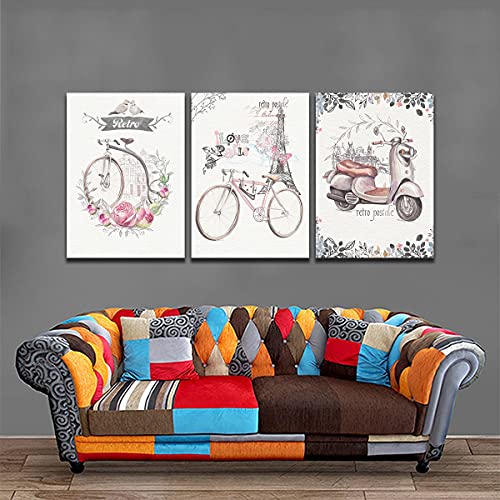 Toile vélo abstrait pour décoration murale de salon et chambre - 5