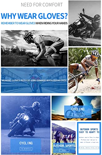 Glmco Motorcycle Gloves Men Half Finger Breathable Mesh Motorbike Gloves Hard Knuckle Touchscreen Motocross Sport Gloves For Bmx Atv Mtb Racing Cycling (Blue, Medium) #TOP6