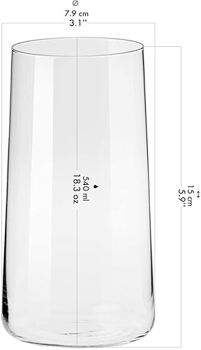 Miniatura 3 de Krosno Juego de vasos | 6 copas de vino tinto de 16.6 onzas + 6 vasos altos de jugo de agua de 18.3 onzas | Cristal | Perfecto para el hogar,