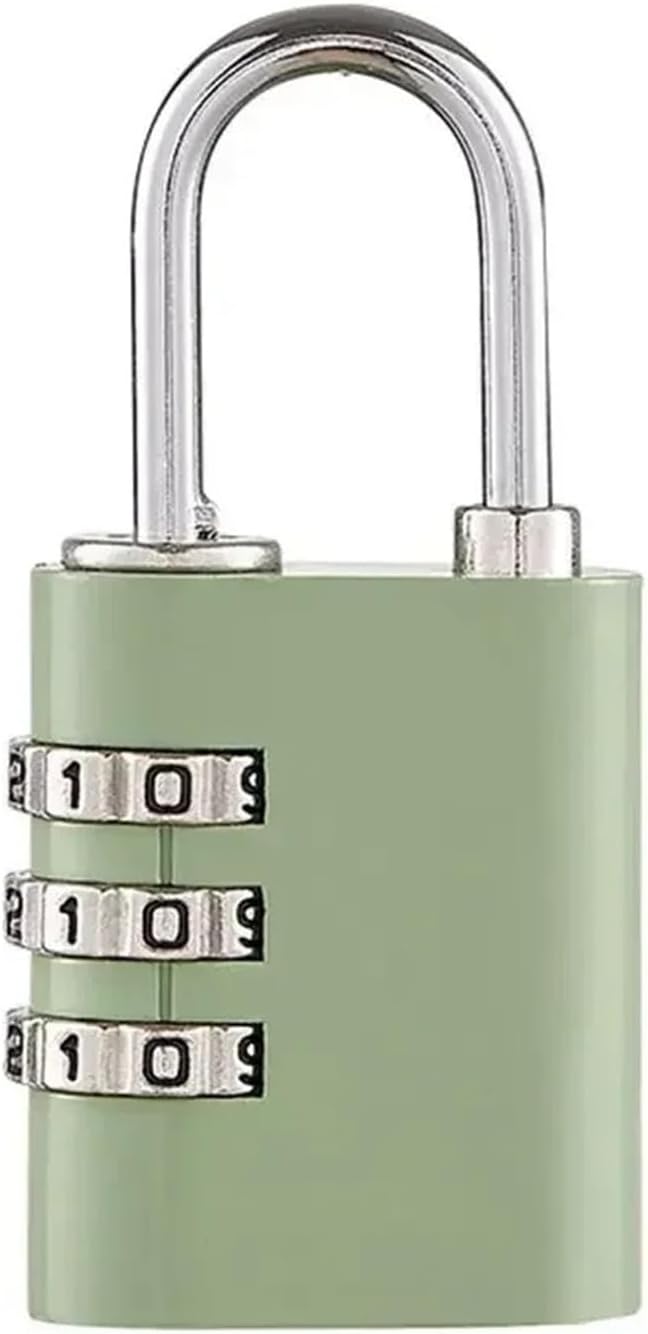 3 Digit Password Lock Travel Portable Suitcase Luggage Coded Lock Theft Zinc Alloy Cabinet Locker Padlock 1Pcs(A Green)