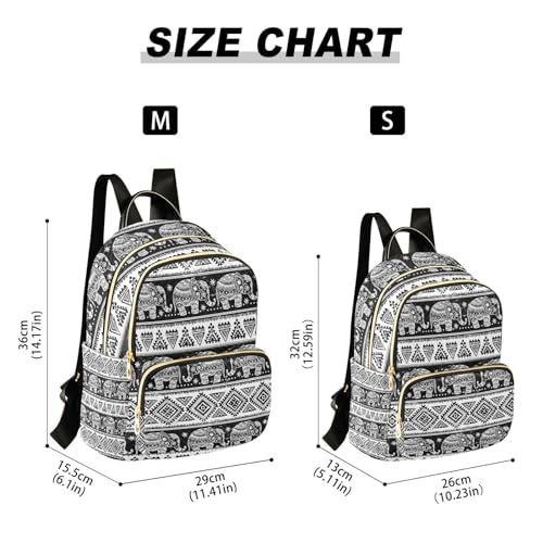 Image of Women Fashion Backpack Purse Elephant Rucksack, M | Casual Lightweight Quilted Daypack Ladies Bag for College Travel Work