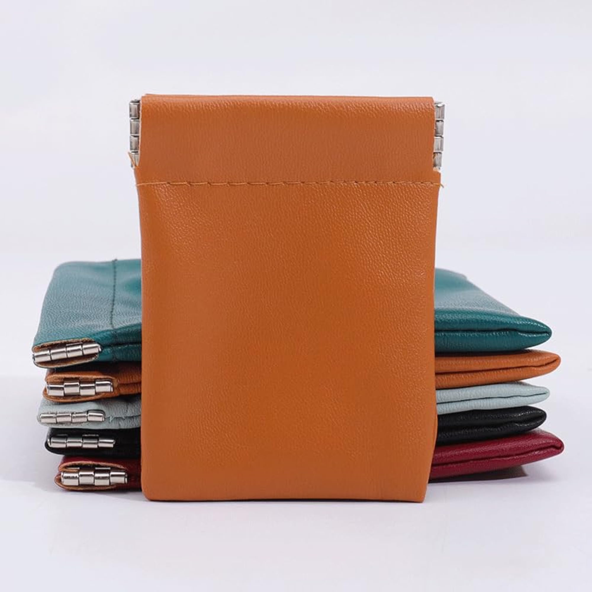 Red PU Leather Makeup Storage Pouch, Compact Design