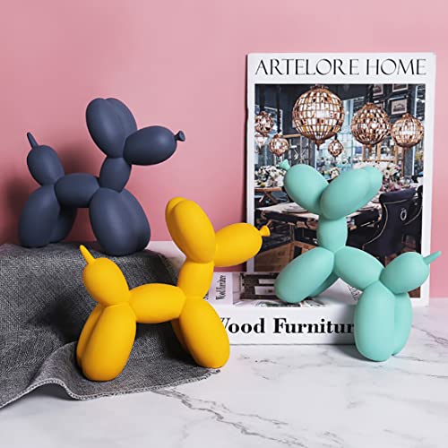 FYBlossom Modern Skulptur Dekofigur Ballon Hund Harz Statue, Kunst Tier Statue Tischdeko, Kreativität Handwerk Geschenk Für Desktop Wohnzimmer Kuchen Bäckerei (Orange)