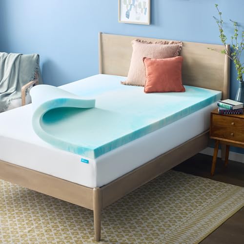 Linenspa 3 Inch Swirl Gel Memory Foam Mattress Topper, Queen Size...
