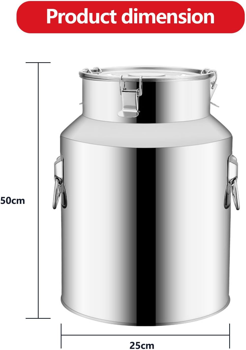 AIZYR Stainless Steel Milk Barrel Large Capacity Milk Bucket, Sealing Oil Barrel for Milk Wine Tea Leaf Peanut Oil Storage Transport,24L