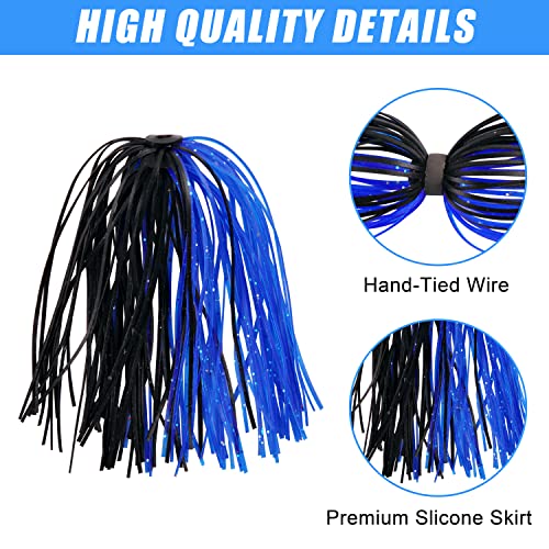 Silicone Jig Skirts Bass Fishing Jigs Lures Kit Diy Spinnerbait Buzz Baits Skirts Replacement 50 Strands Spoon Blade Squid Fishing Skirt Part, Fly Tying Materail 12/18 Bundles #TOP1