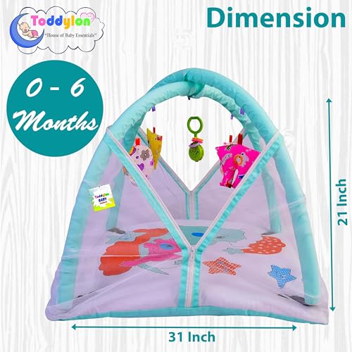 Image of Toddylon Baby Bedding New Born Baby Bed | Mosquito Net | Mattress | Play Gym Bed | Insect Protection Net | Infants | Mosquito Safety Net | Baby Boys Girls (0-6 Months)