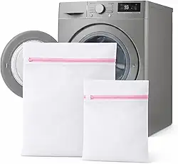 Kit 2 Sacos Para Lavar Roupas Delicadas Na Máquina De Lavar Com Zíper Perfeito Para Roupas Íntimas Proteção Contra Danos e Desgaste