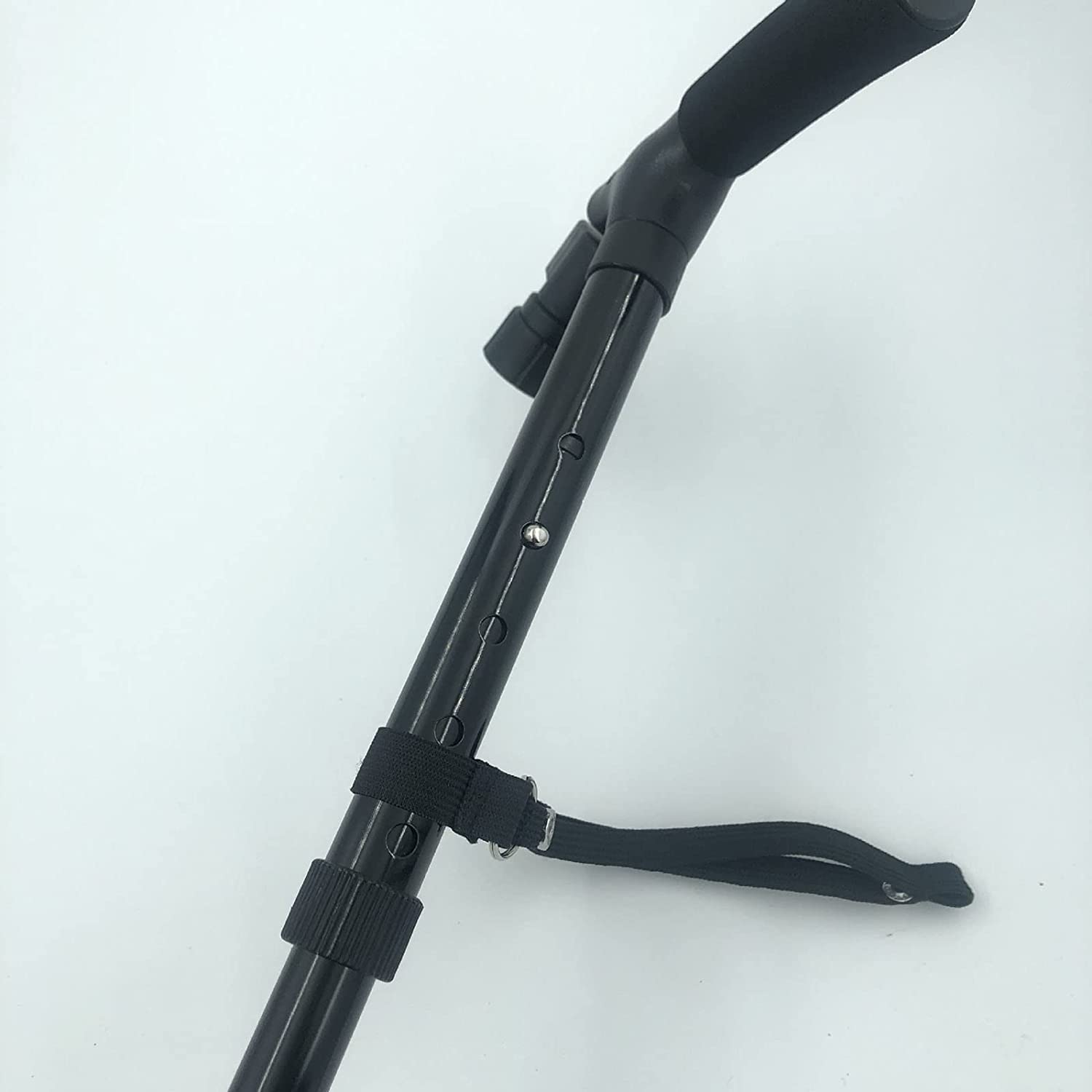 Seguridad Muletas Bastones Plegables, muletas con Mango en T, Bastones portátiles para Caminar, bastón de Aluminio de Altura Ajustable con luz Led y cojín Cómodo