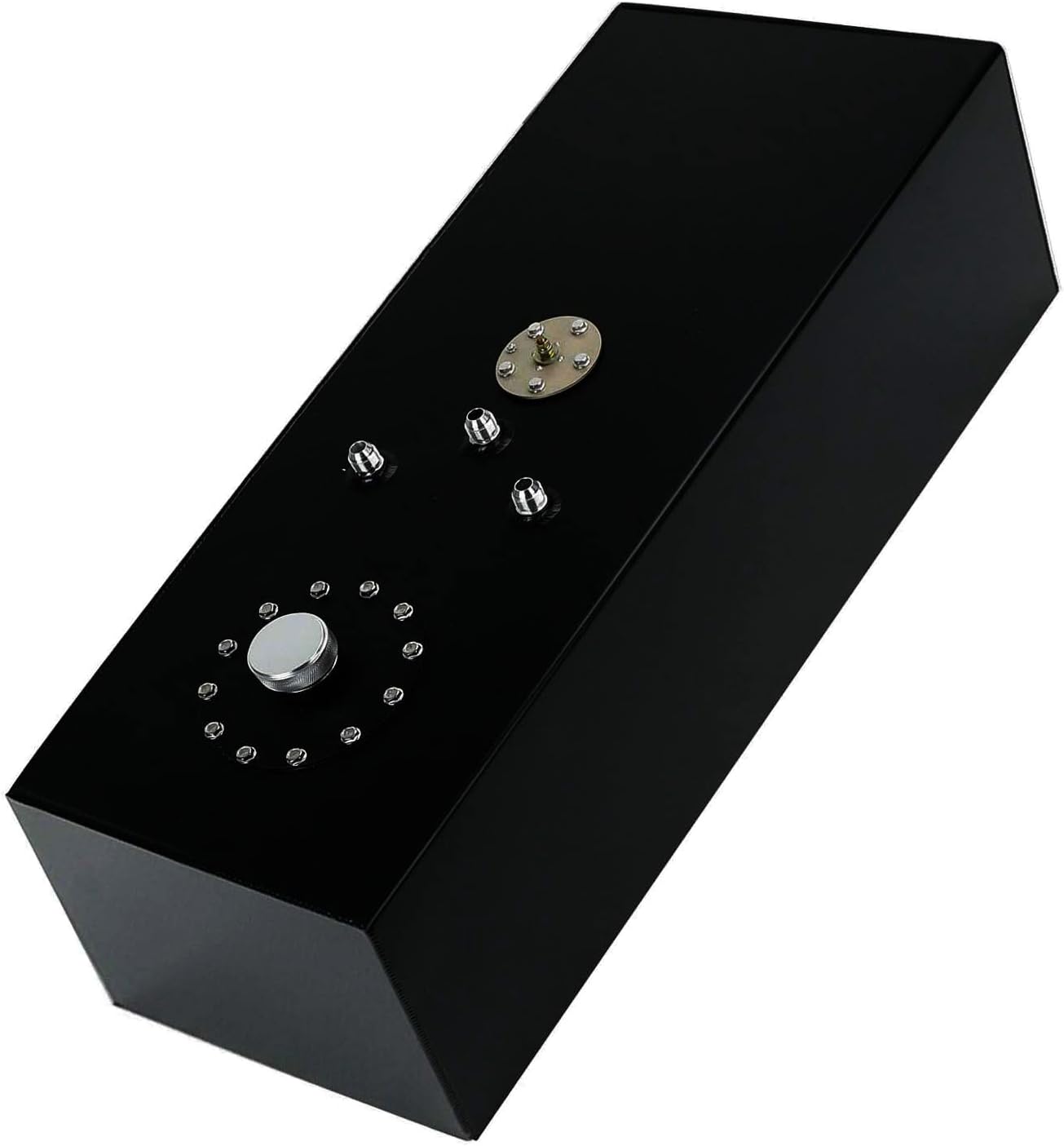 19 Gallon 72L Top-Feed Fuel Cell Gas Tank Can,Universal Aluminum Racing Street Drift Strip Fuel Tank with Level Sensor and Removable Mount Cap,Black