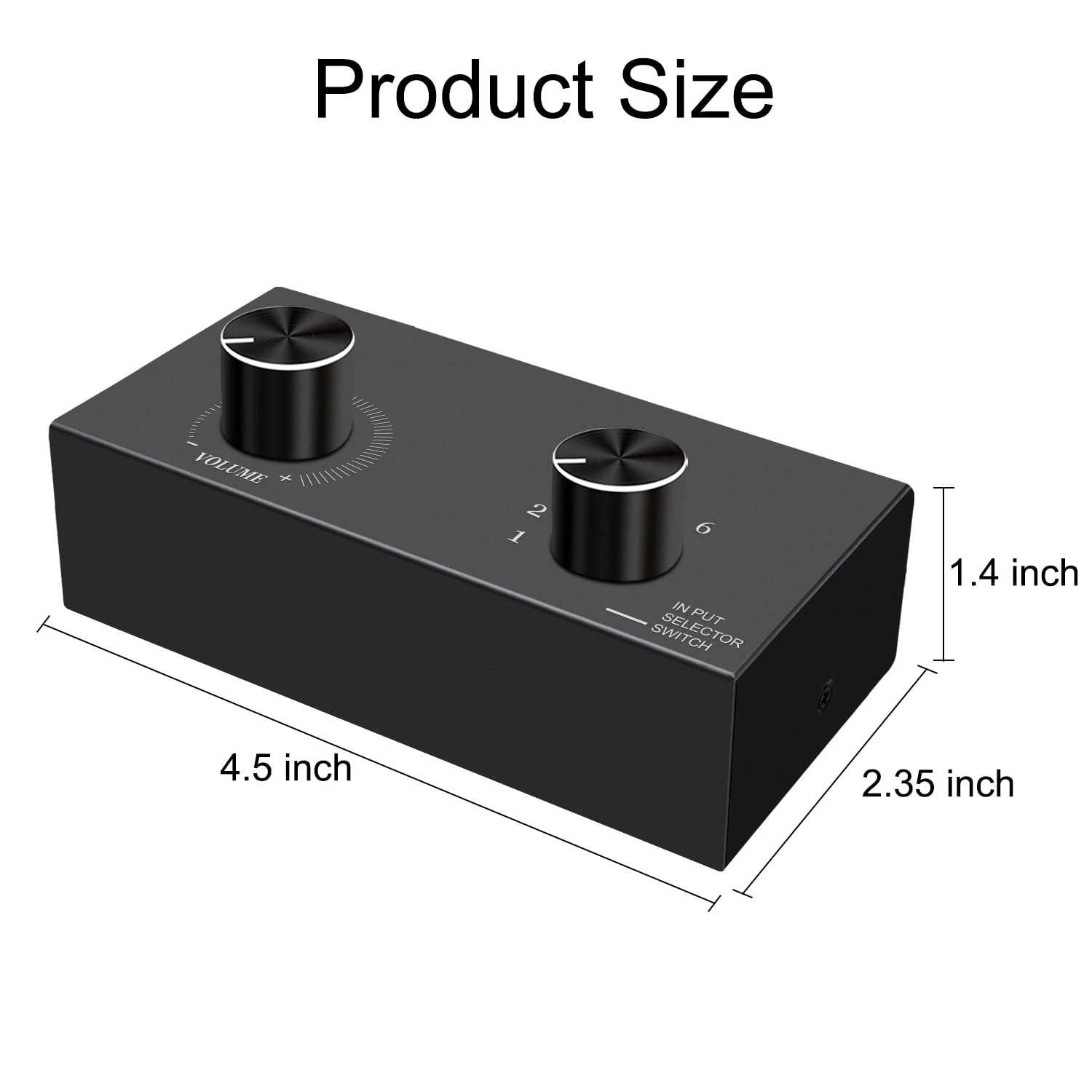 Conmutador de audio RCA de 6 canales, selector de audio de 6 entradas-1 salida, caja selector estéreo pasiva, compatible con cine en casa, HDTV, amplificadores, sistemas de alta fidelidad, altavoces,
