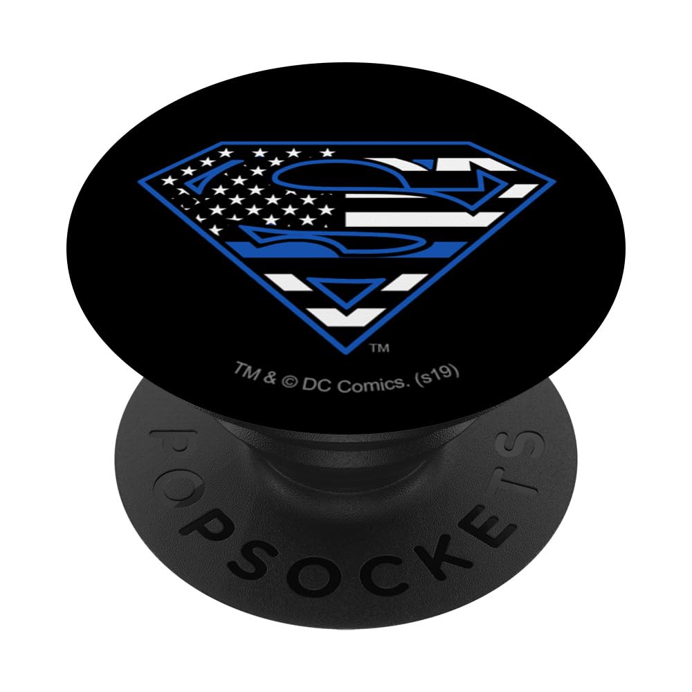 Superman Thin Blue Line Flag Shield Logo PopSockets Swappable PopGrip