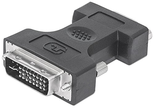 Manhattan DVI I/VGA Adapter   Adaptador DVI y HD15 FM, Color Gris