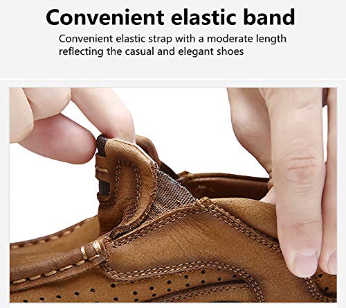 Asifn Men's Leather Comfortable Outdoor Hiking Casual Shoes Breathable Fashionable Wearable Driving Luxury Slip On Leather Shoes Business Office Outdoor Loafers3