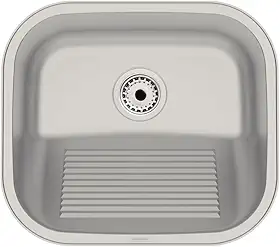 Tanque de Encaixe Tramontina Hera Compact 19 em Aço Inox Escovado 40x35 cm