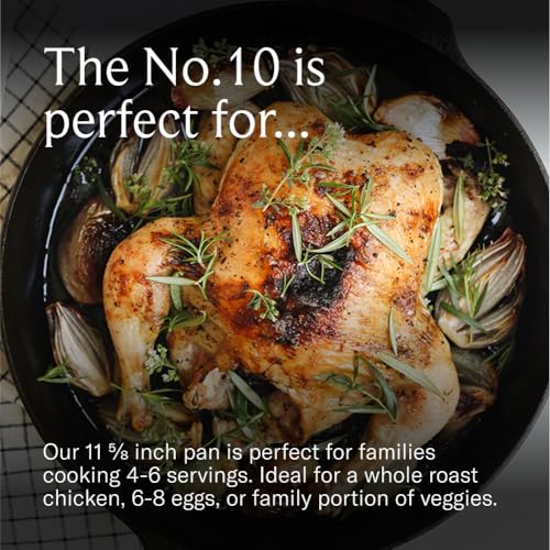 Field Company 11.63-Inch Cast Iron Skillet – Pre-Seasoned Large Frying Pan for Searing, Baking & Everyday Cooking, Lighter & Easy to Handle, Smooth, Made in USA (No.10, 4+ Servings) view 4