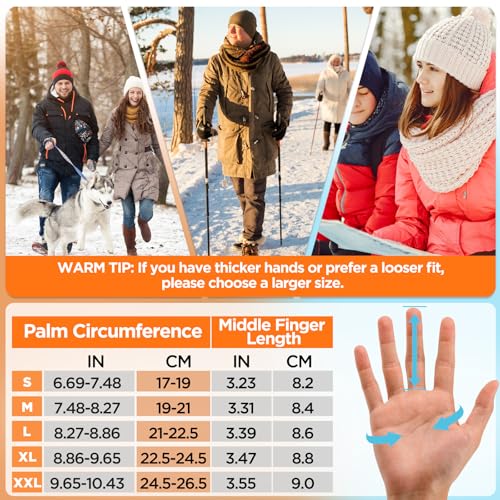 SIMARI Winter Thermo-Handschuhe Herren und Damen Touchscreen fahrradhandschuhe Anti-Rutsch Winddicht für Kaltes Wetter zum Autofahren Radfahren Skifahren Arbeiten Outdoor SMRG102
